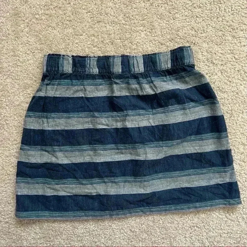 Patagonia Island Hemp Beach Skirt Women’s Size XS Blue Striped STY58480 Pockets
